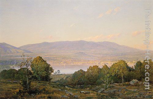 Sundown at Centre Harbor, New Hampshire painting - William Trost Richards Sundown at Centre Harbor, New Hampshire art painting